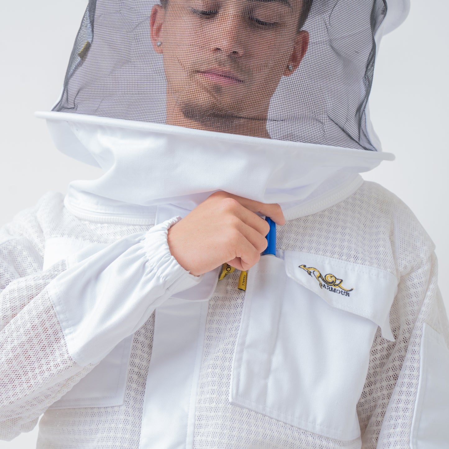 Layers Mesh Ventilated Beekeeping Jacket With Round Hat Veil