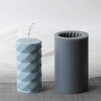 Diamond Shape Cylinder Silicone Candle Mould