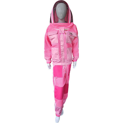 Pink Beekeeping Jacket & Trousers Pants Set 3 Layer Mesh Costume