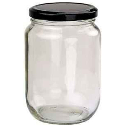 750 ml/1 kg  Round Glass Jars Honey Containers Black Lids