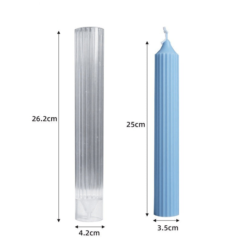 Clear silicone candle mould with measurement details