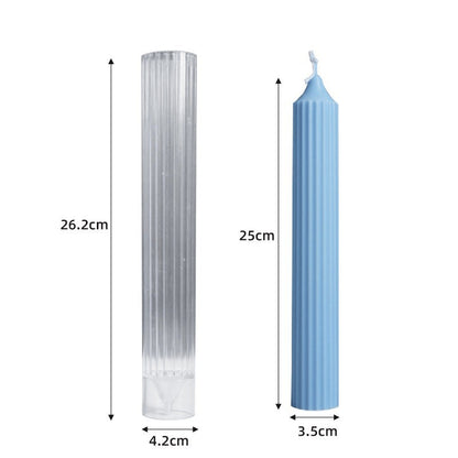Clear silicone candle mould with measurement details