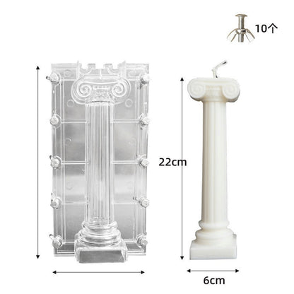 Clear silicone candle mould with measurement details for DIY candle making