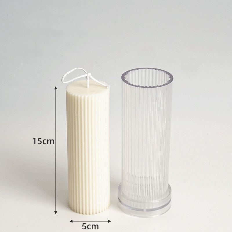 Cream handmade candle with clear silicone mould for candle crafting