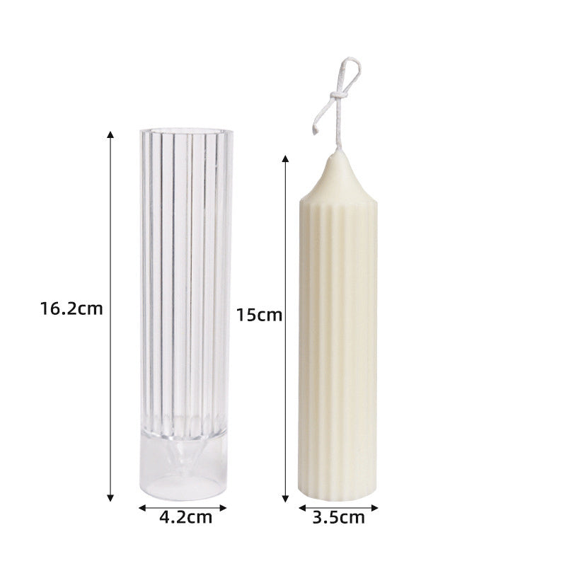 Dimension guide for multiple shape set of 9 silicone candle moulds