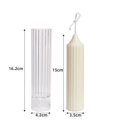 Dimension guide for multiple shape set of 9 silicone candle moulds