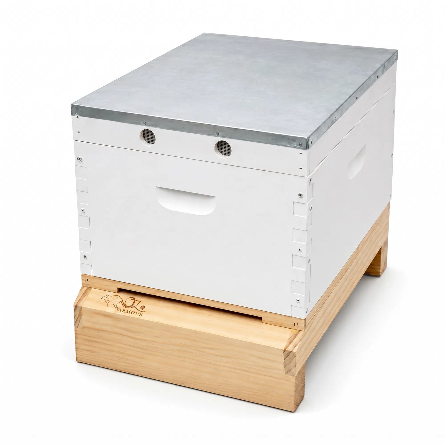 OZ ARMOUR Painted Brood Box — Wax-Dipped Mesh Bottom Board