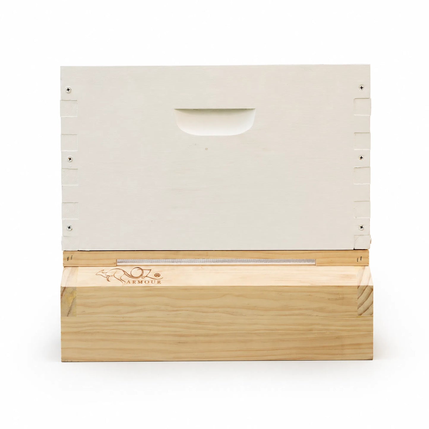 OZ ARMOUR Painted Brood Box — Wax-Dipped Mesh Bottom Board