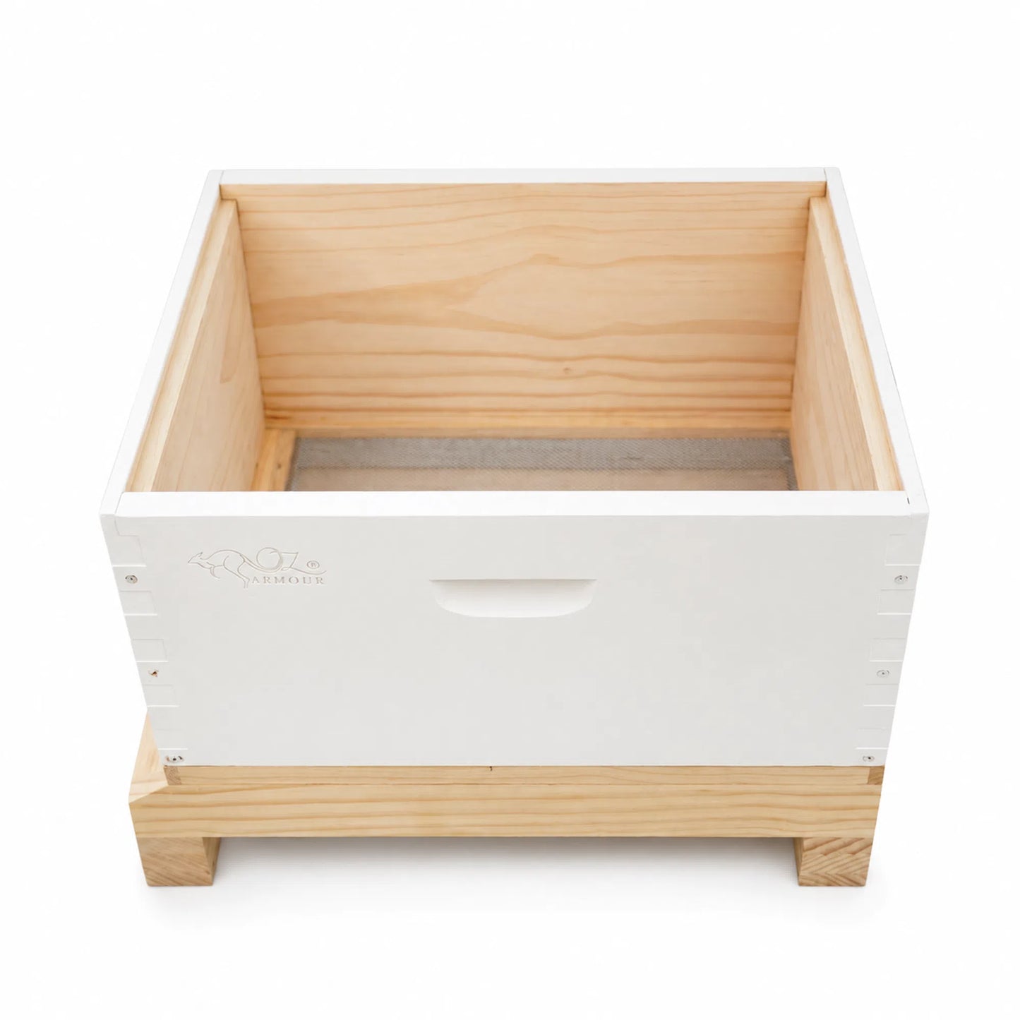 OZ ARMOUR Painted Brood Box — Wax-Dipped Mesh Bottom Board