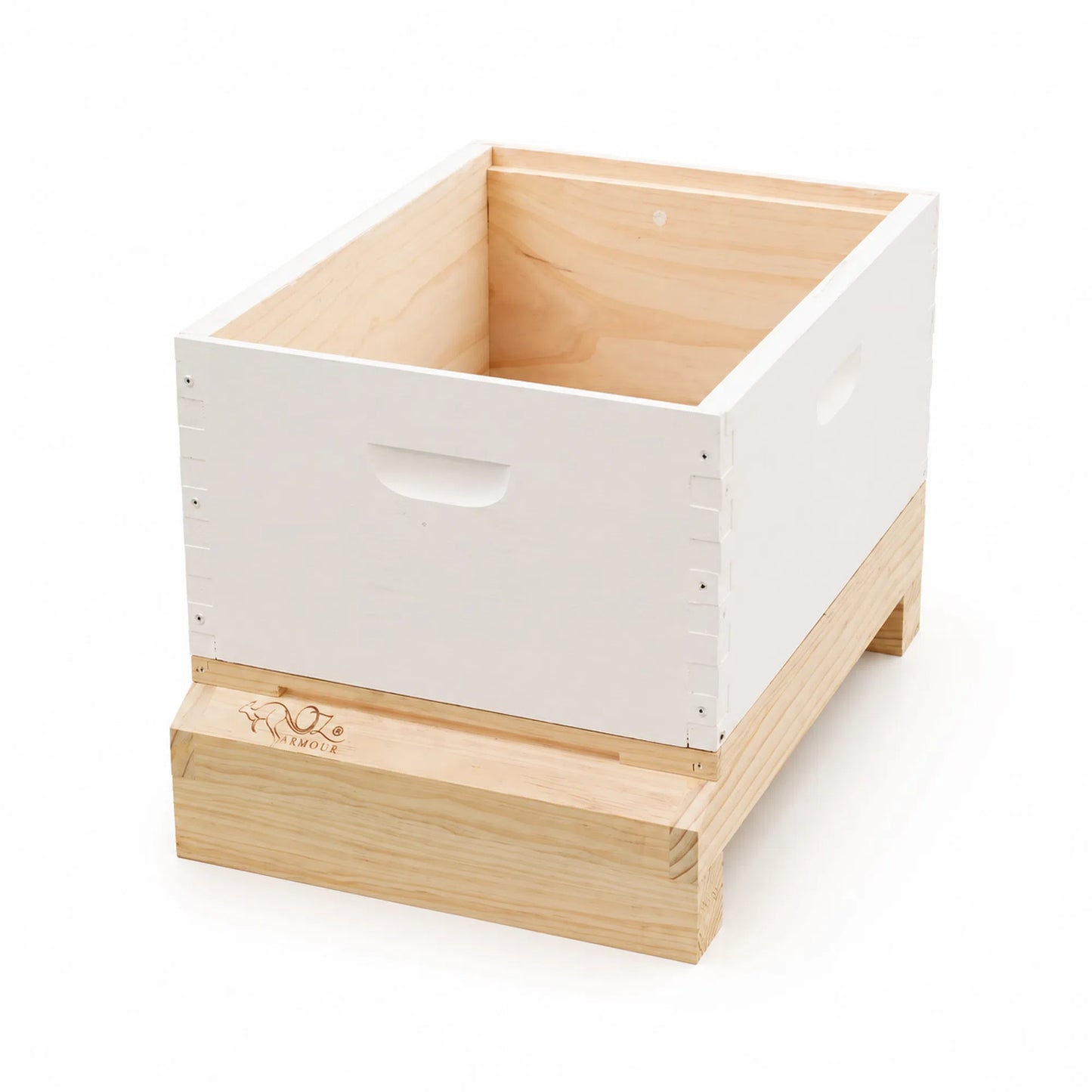 OZ ARMOUR Painted Brood Box — Wax-Dipped Mesh Bottom Board