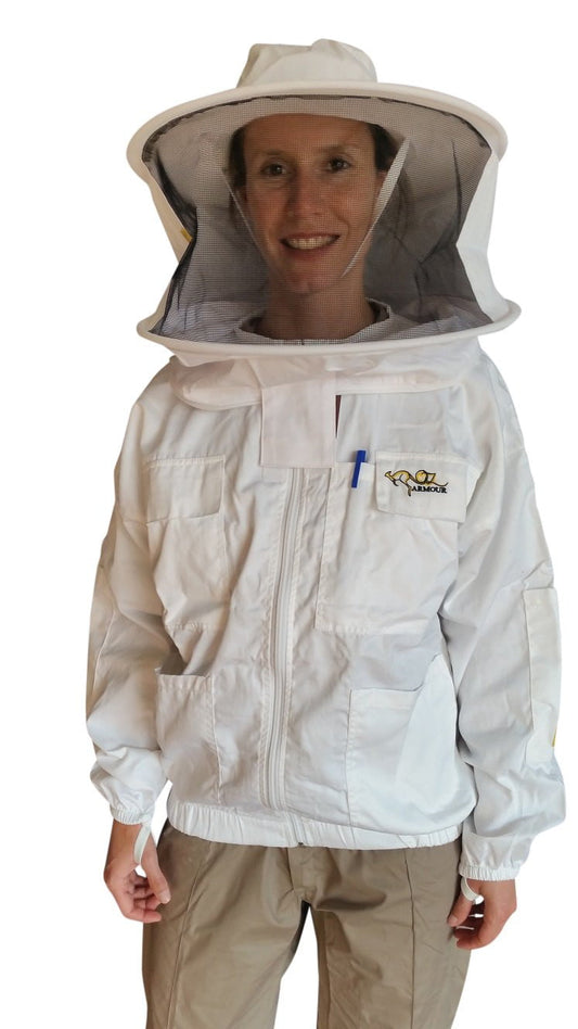 Sale OZ ARMOUR Poly Cotton Beekeeping Jacket With Round Hat Veil
