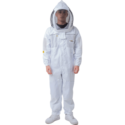 POLY COTTON SEMI VENTILATED BEEKEEPING SUIT WITH FENCING VEIL