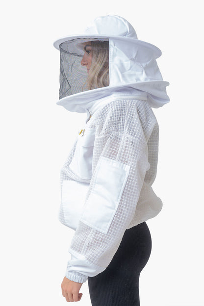OZ ARMOUR Poly Cotton Semi Ventilated Beekeeping Suit With Round Brim Hat