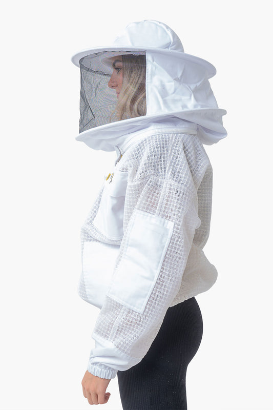 OZ ARMOUR Poly Cotton Semi Ventilated Beekeeping Suit With Round Brim Hat