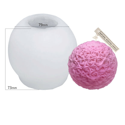 Small Rose Ball Silicone Candle Mould