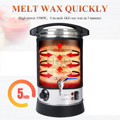 Wax Melter 8L 1800W Candle Making Large Melting Pot with Candle Making Accessories