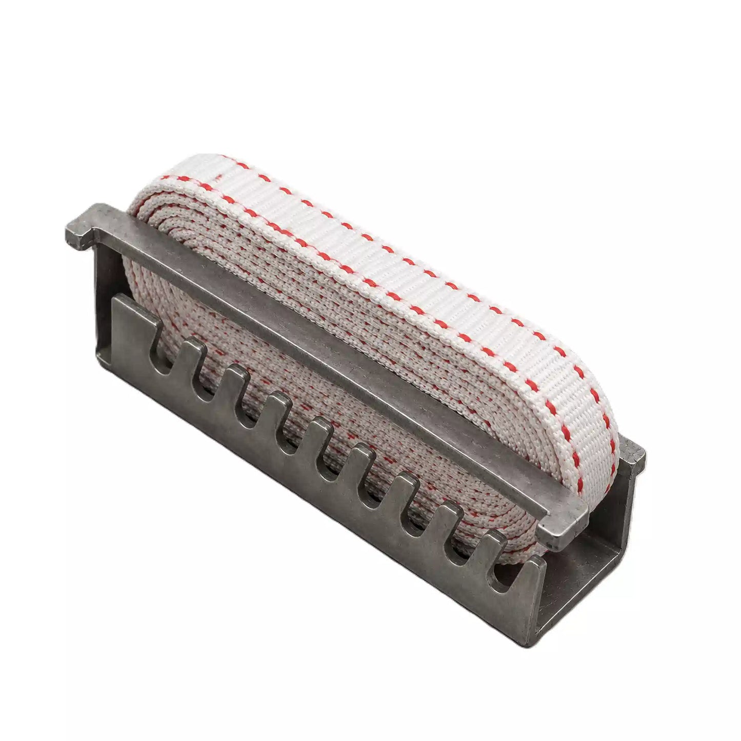 Beehive emlock with nylon strap for securing beekeeping hive boxes