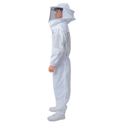 OZ ARMOUR Poly Cotton Semi Ventilated Beekeeping Jacket With Round Hat Veil