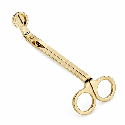 Gold candle scissors with loop handle for wick trimming