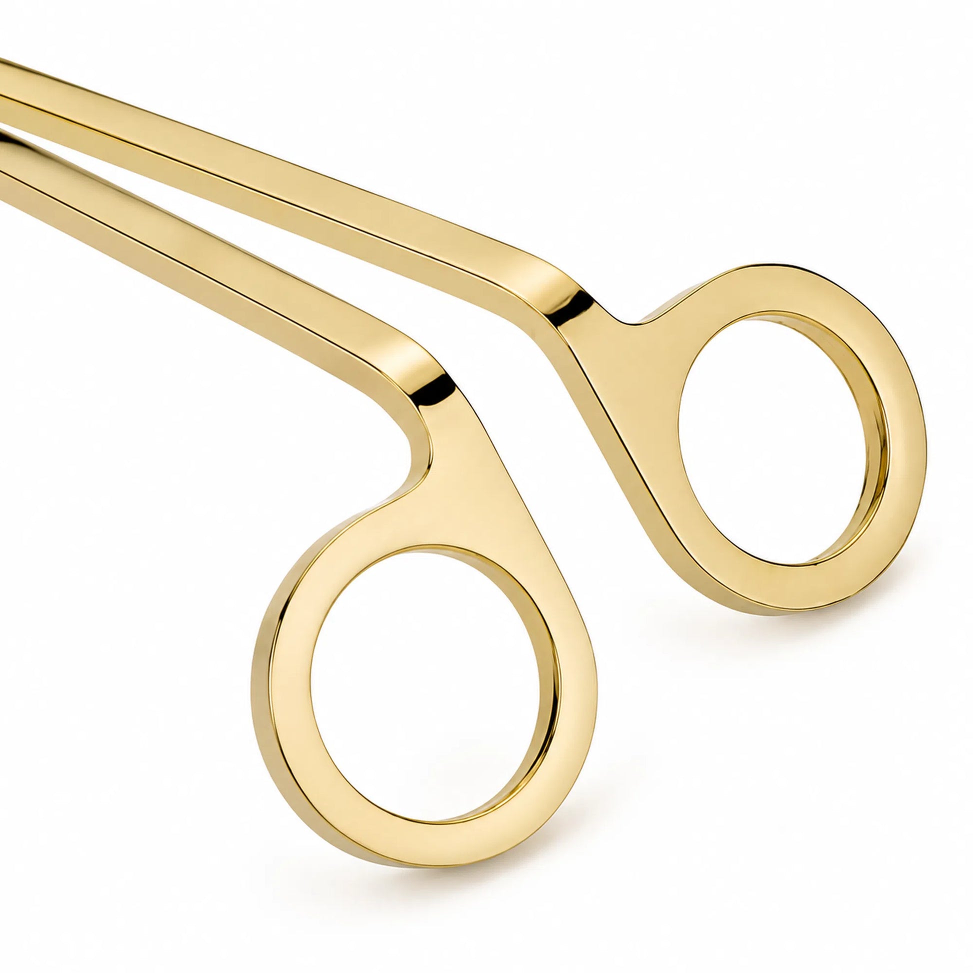Gold candle scissors with loop handle for wick trimming