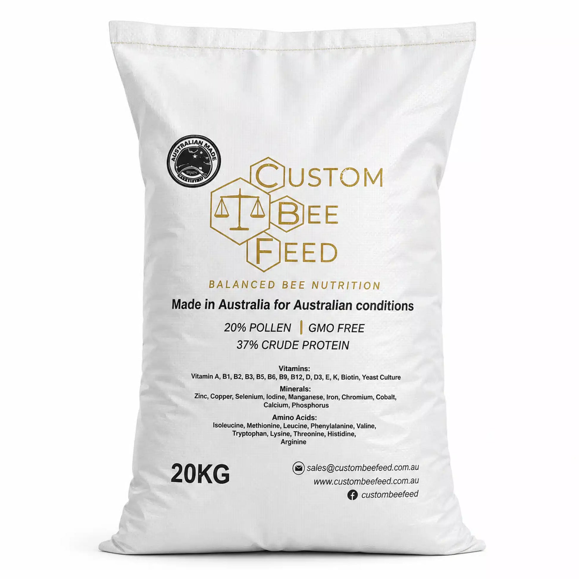 Custom Bee Feed Australian made nutrition supplement bag
