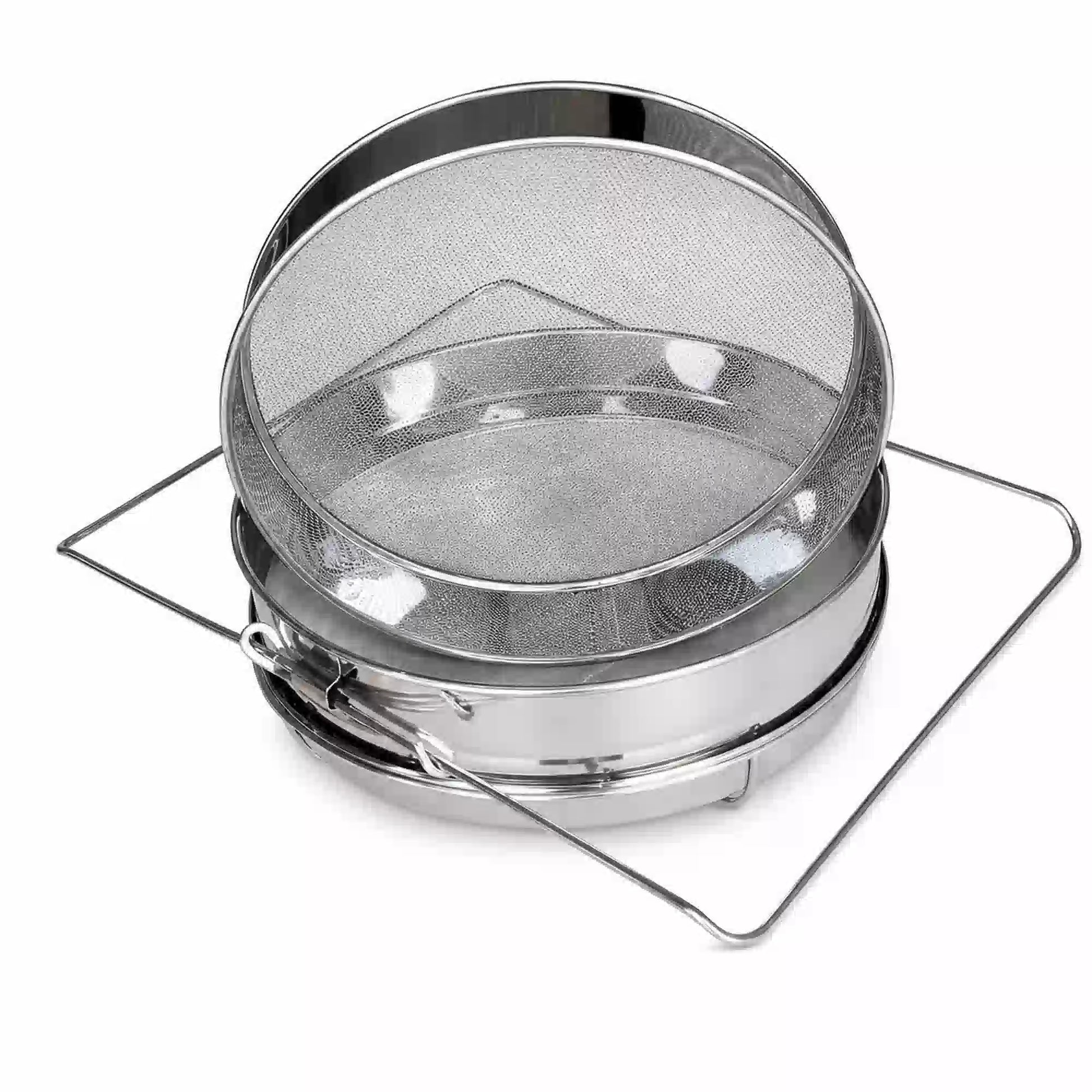 Stainless steel double layer honey filter for beekeeping and honey extraction