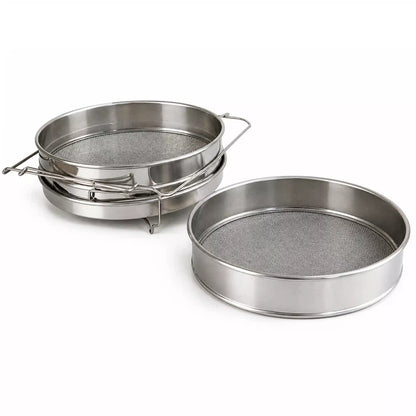 Double layer honey filter set with stainless steel sieves for beekeepers