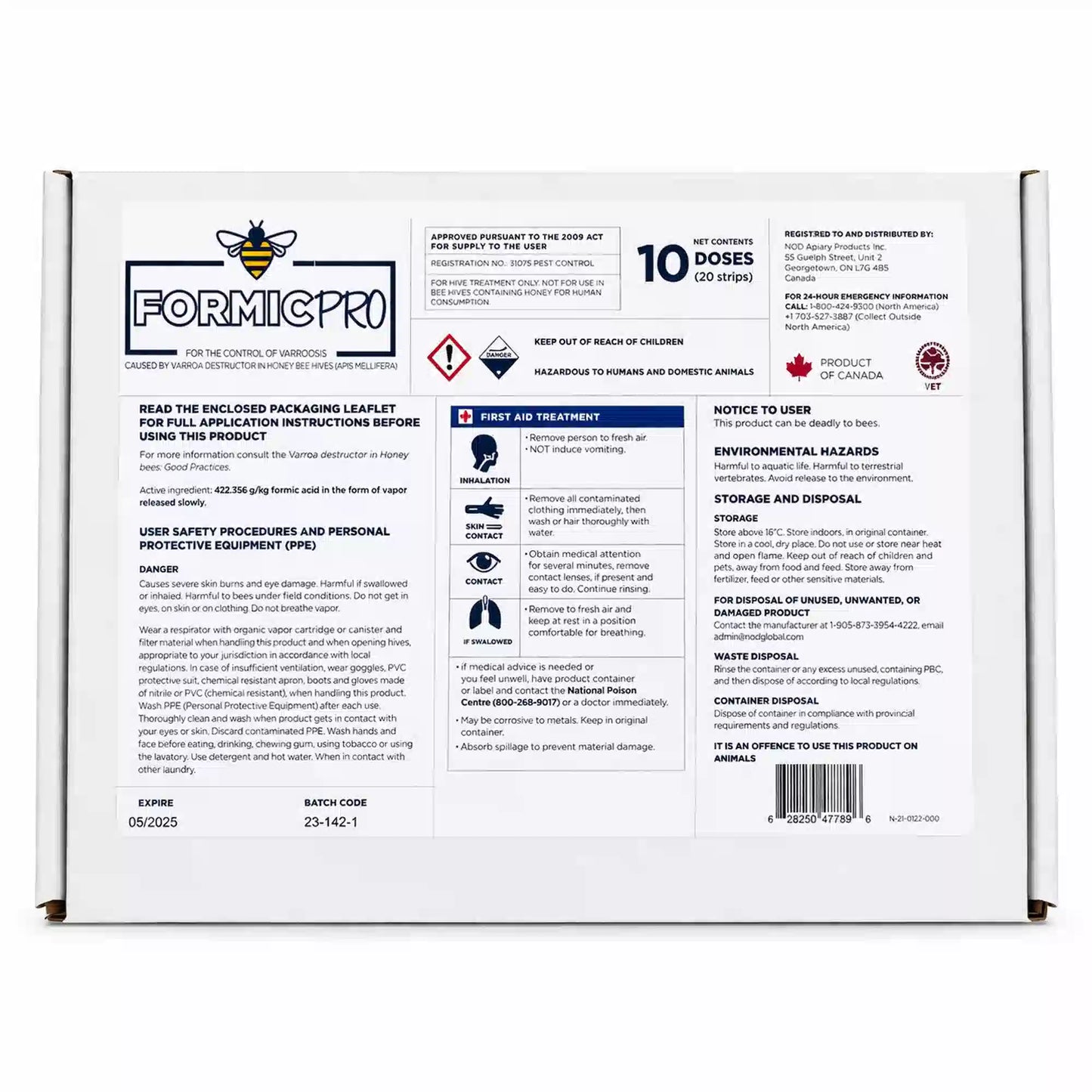 Formic Pro - Organic Varroa Control - (Expiry August 2027) – Detail View
