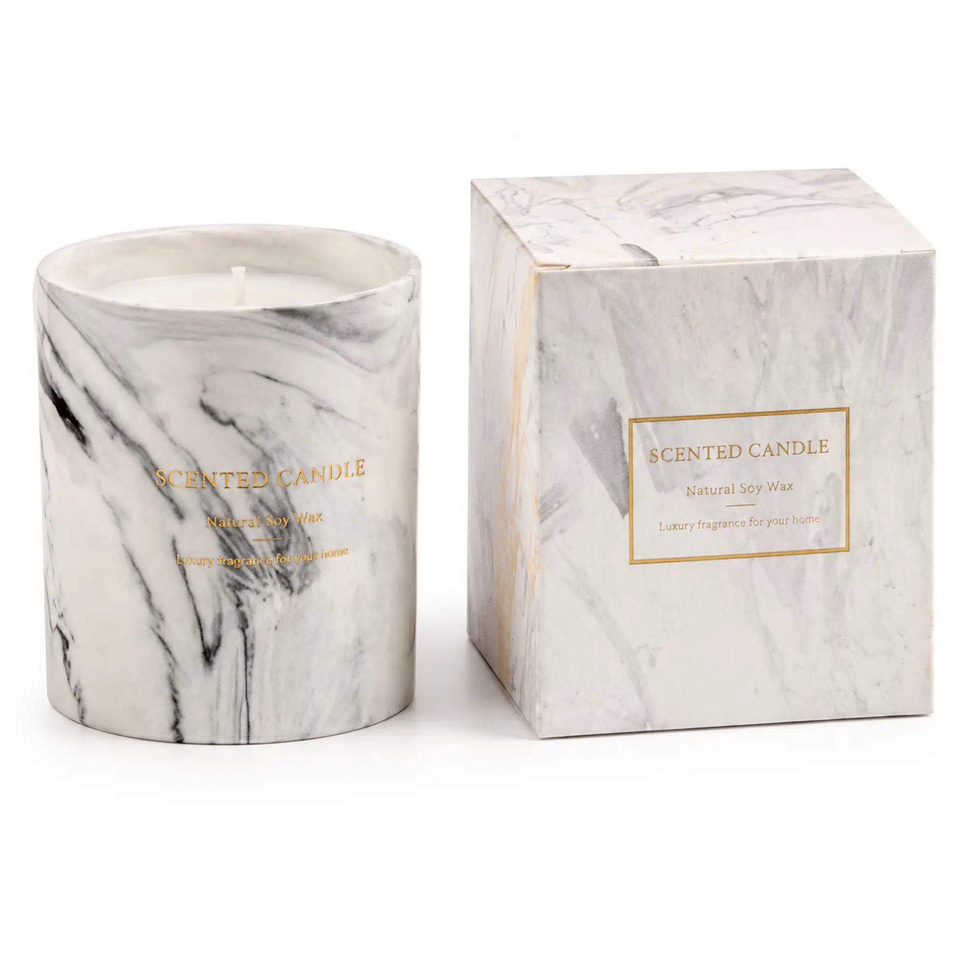 Gray Ceramic Candle with boxing