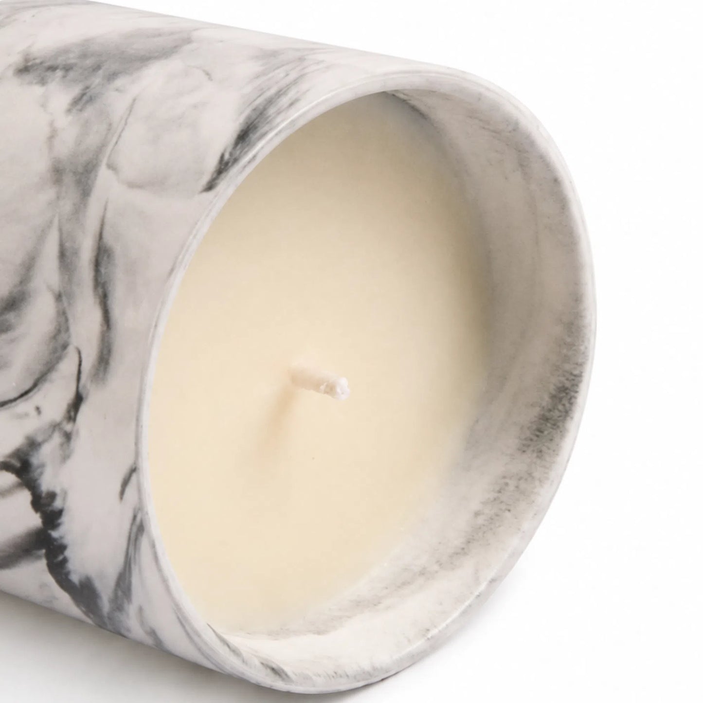 Gray Ceramic Candle side view