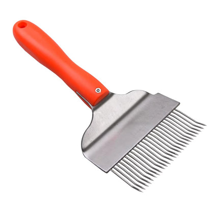 Beekeeping uncapping fork showing stainless steel tine detail