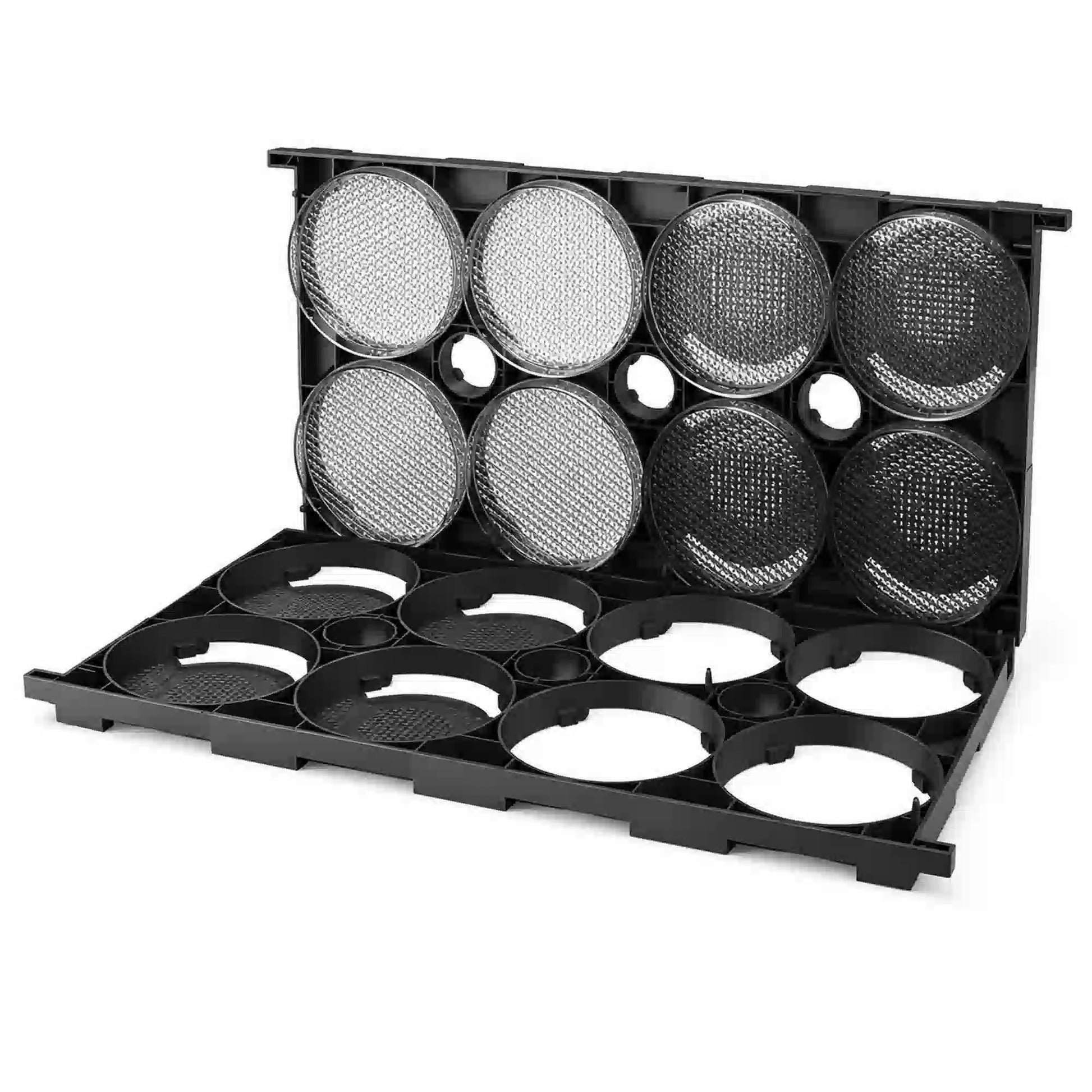 Honeycomb Frames with 8 Round Honeycomb Boxes black plastic frame set