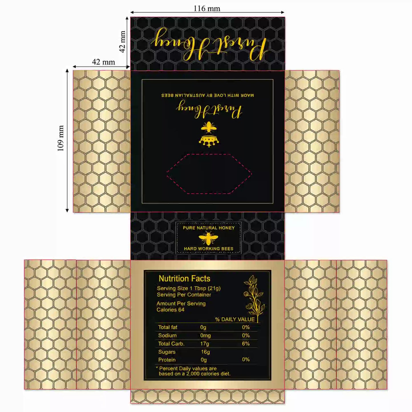 Honeycombs Wooden Frames Innovative Design Set of 8 – Close-Up