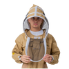 Protective beekeeping suit with fencing veil in khaki