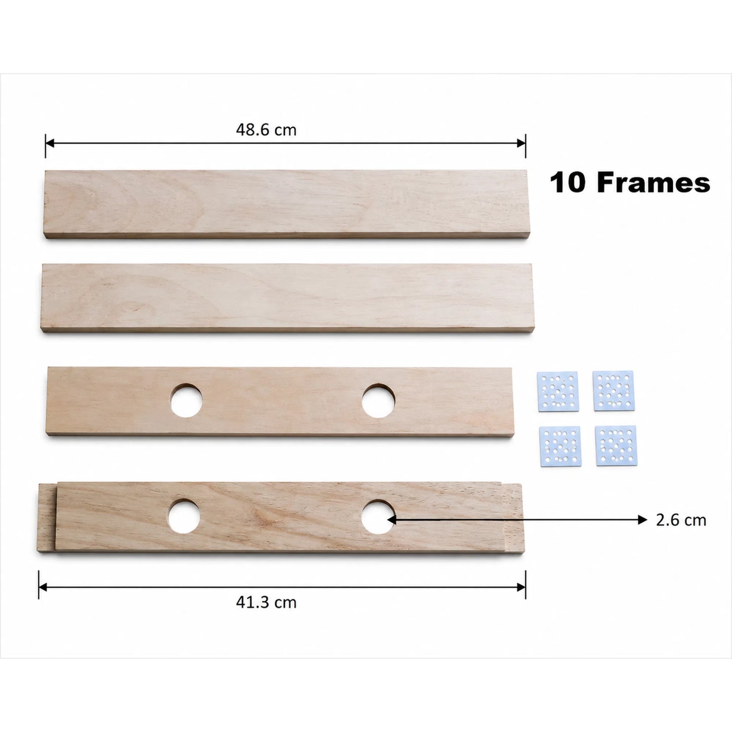 Lid/ Roof Side & Front Bars with Ventilation Plates measurements