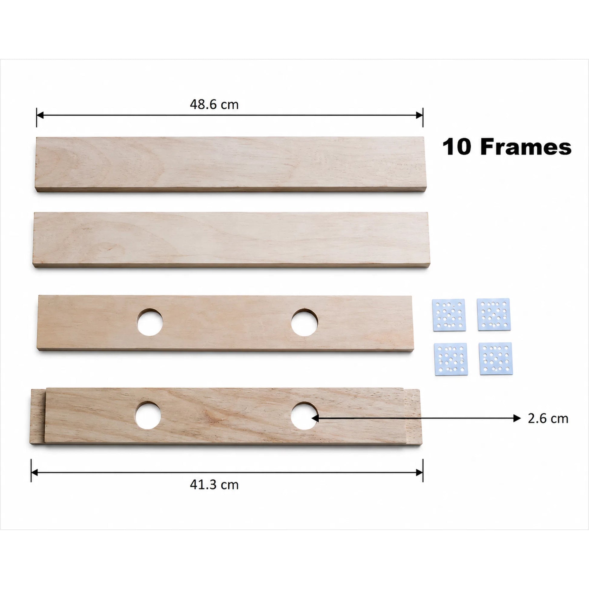 Lid/ Roof Side & Front Bars with Ventilation Plates measurements