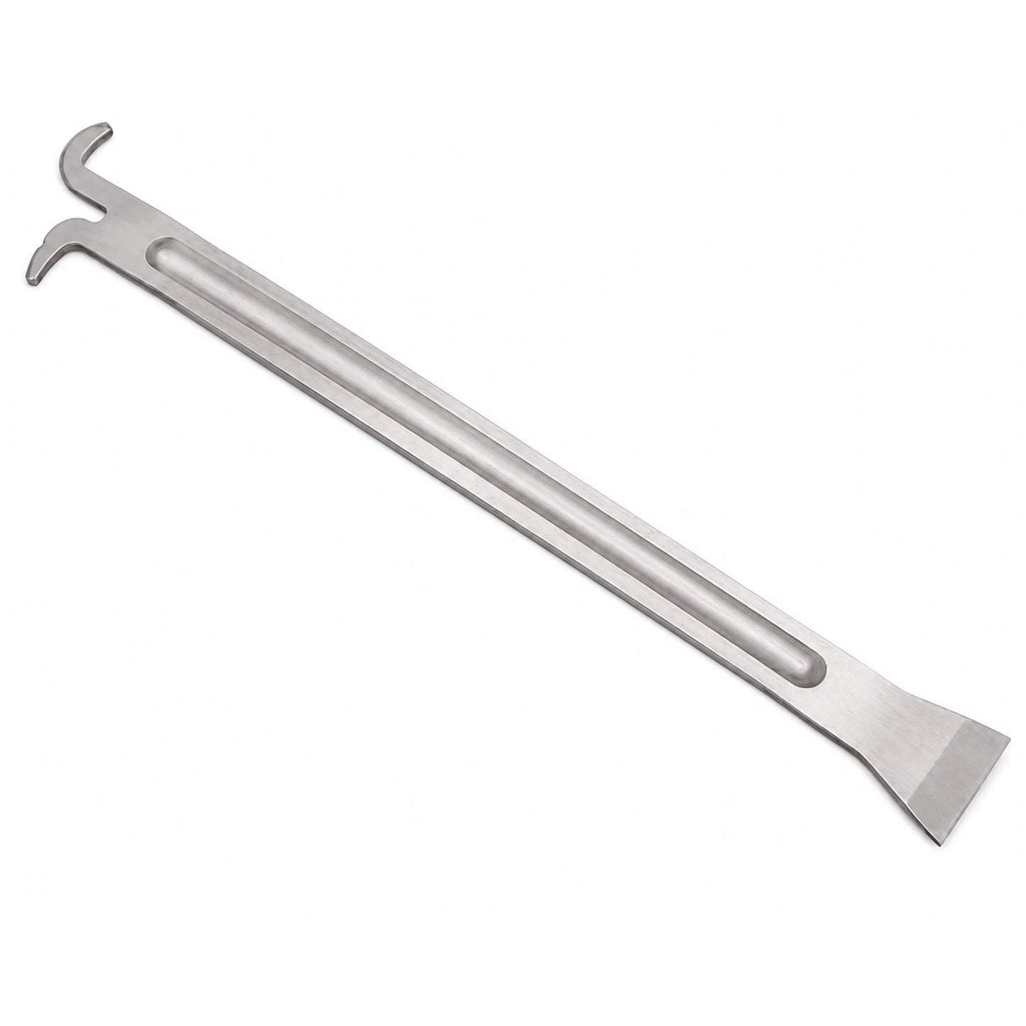 Stainless steel Long J Hive Tool with flat scraper and hooked end