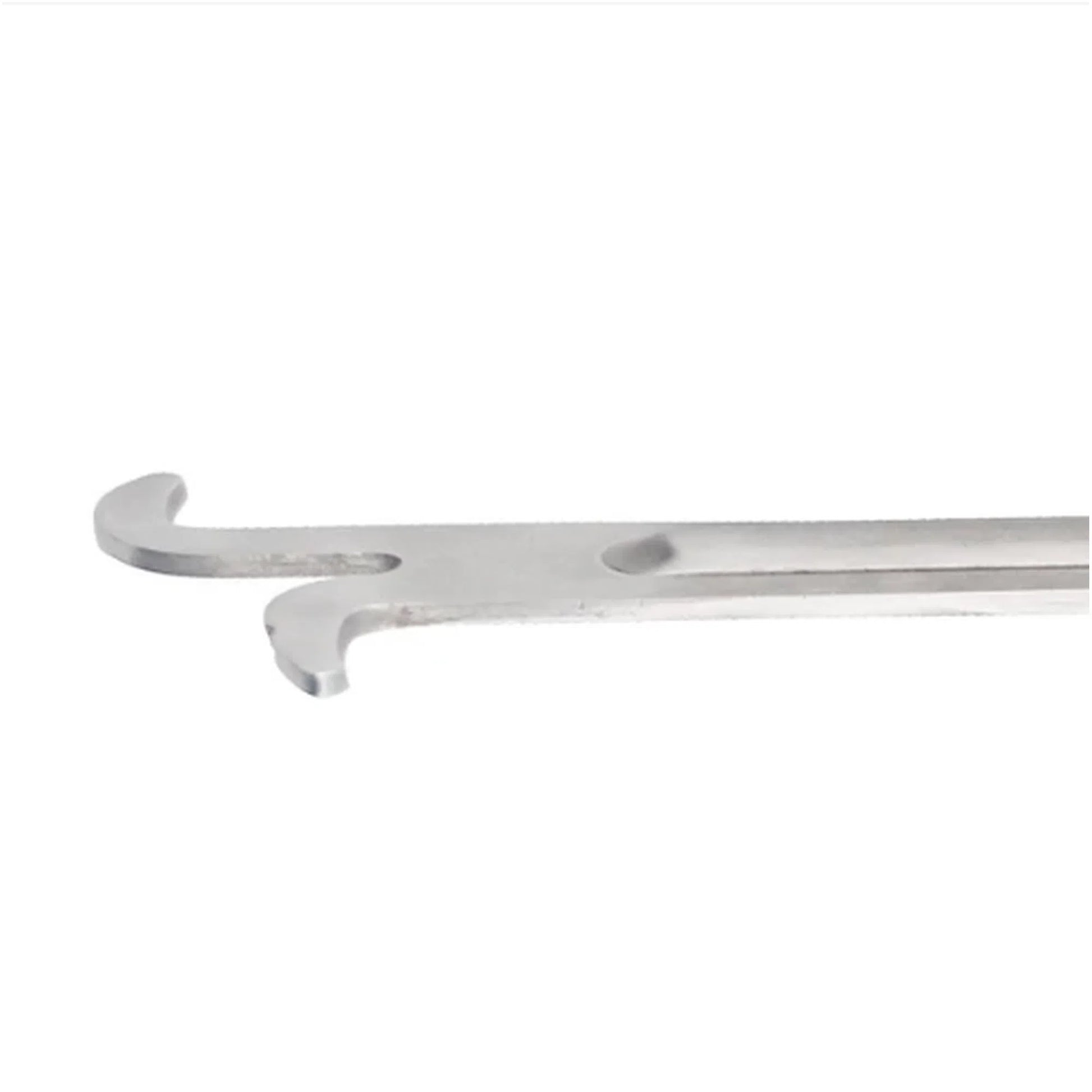 Long J Hive Tool showing full 39cm stainless steel design