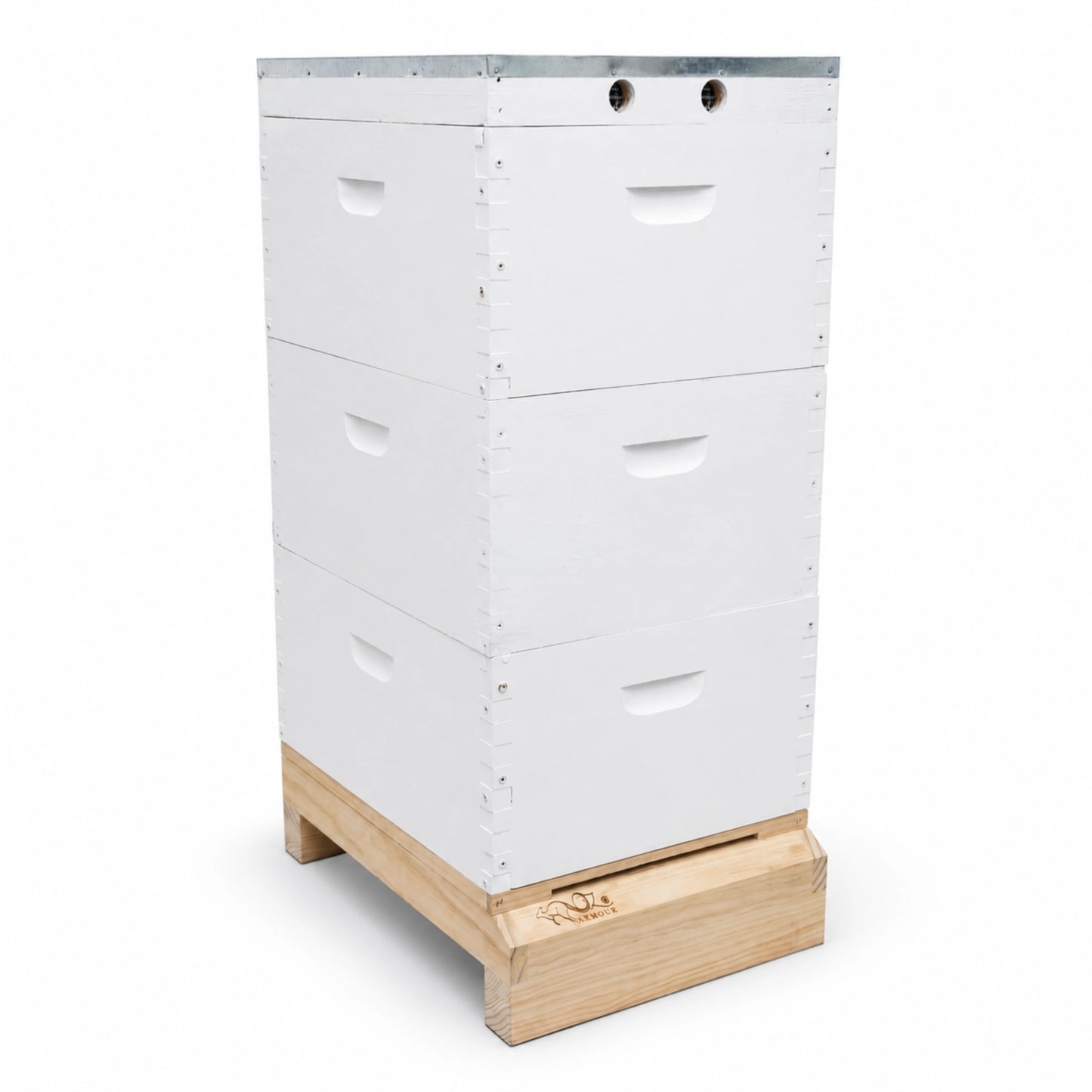 White Painted Hive Box with Mesh Bottom Board