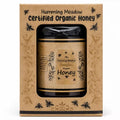 Bloodwood Honey 375ml jar label close up on product packaging