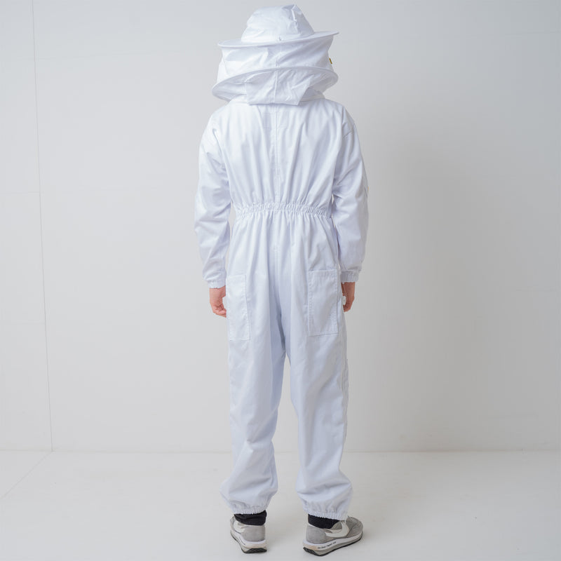 OZ Armour Pre Shrunk Poly Cotton Beekeeping Suit with Fencing Veil – Front View