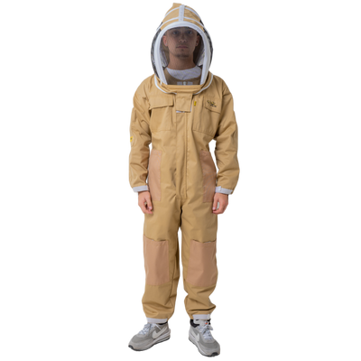 OZ Armour beekeeping suit in khaki with fencing veil