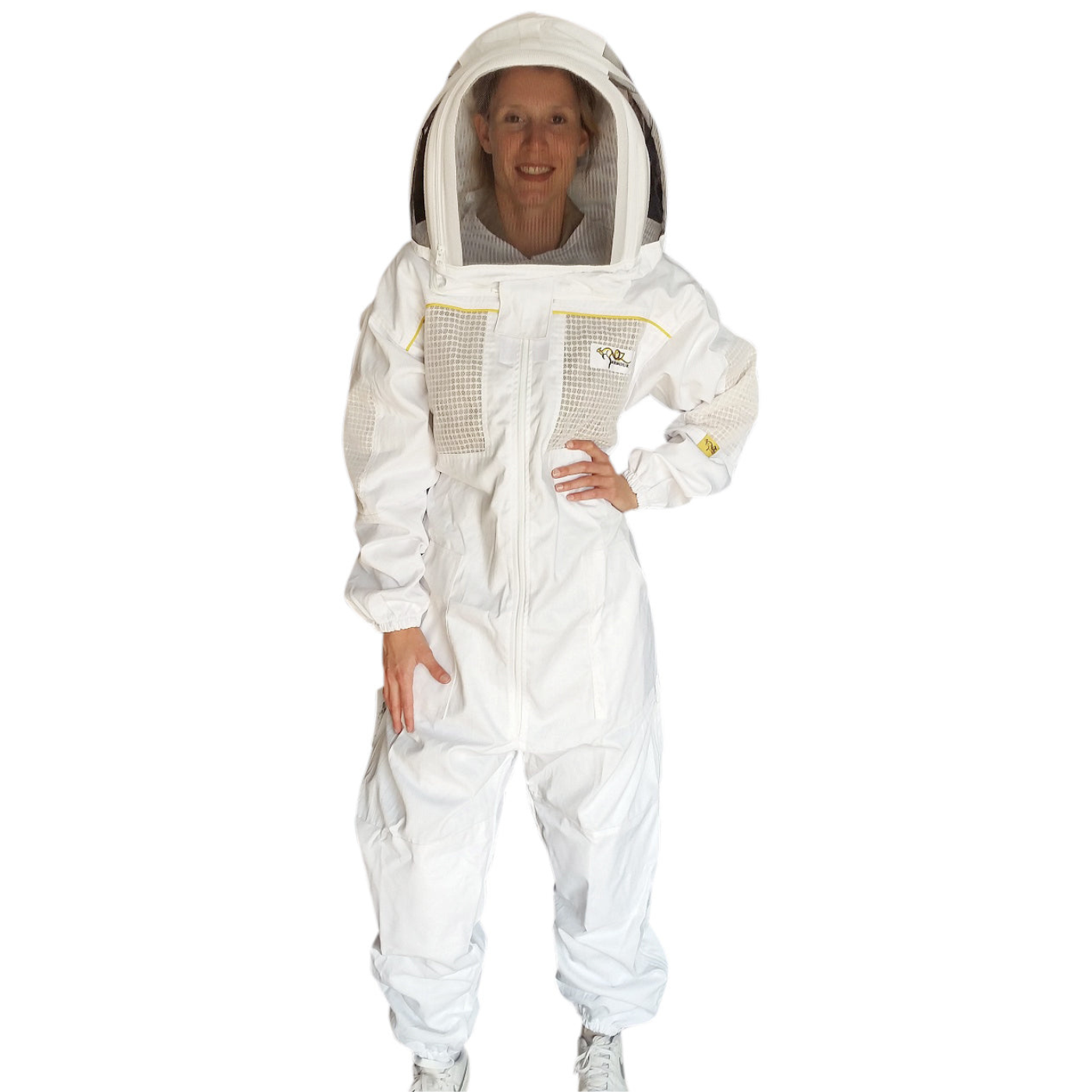 OZ ARMOUR POLY COTTON SEMI VENTILATED BEEKEEPING SUIT WITH FENCING VEIL