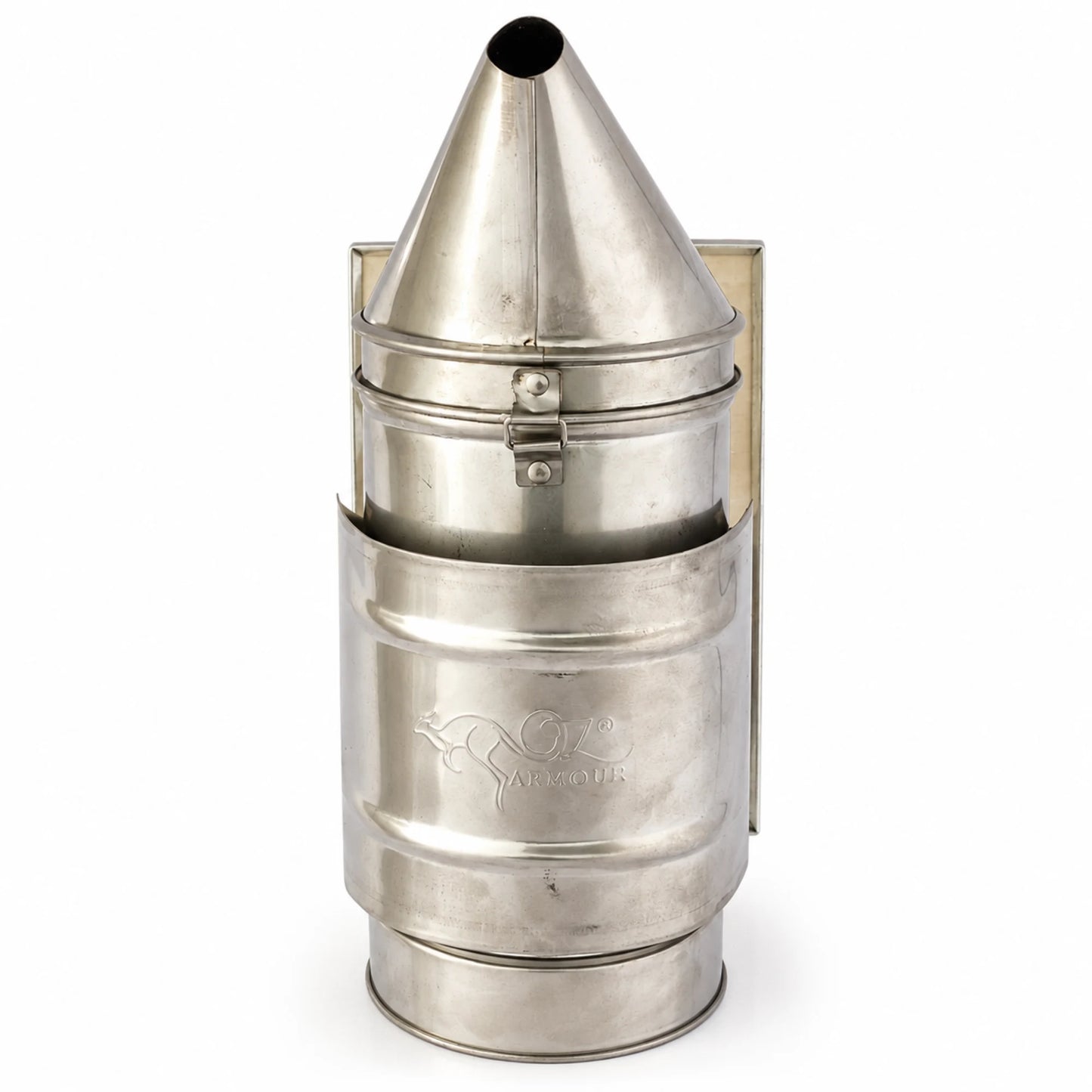 OZ Armour stainless steel bee smoker with heat shield
