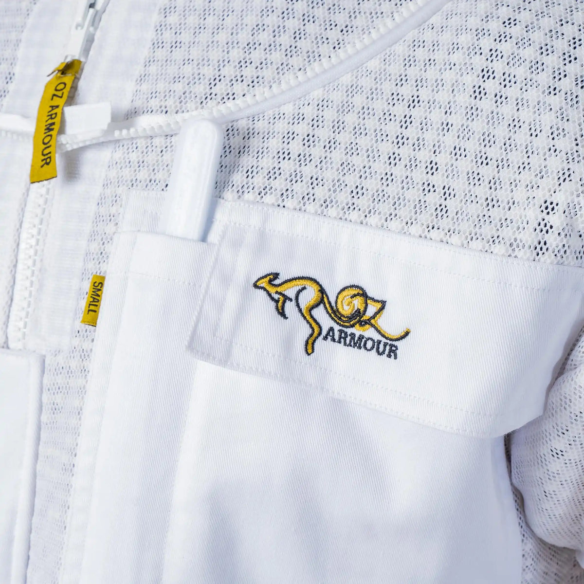  Close up of the OZ ARMOUR logo patch