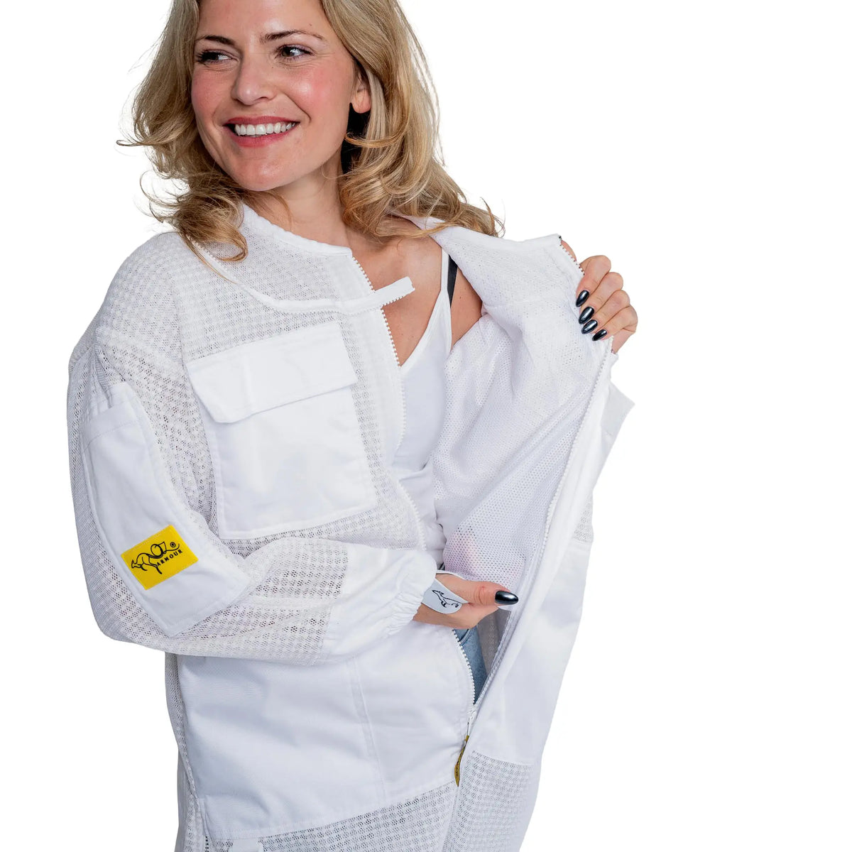 Close up of the ventilated mesh fabric
