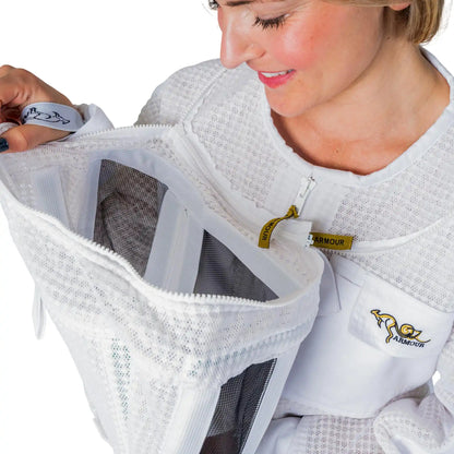 Close up of the veil collar zip
