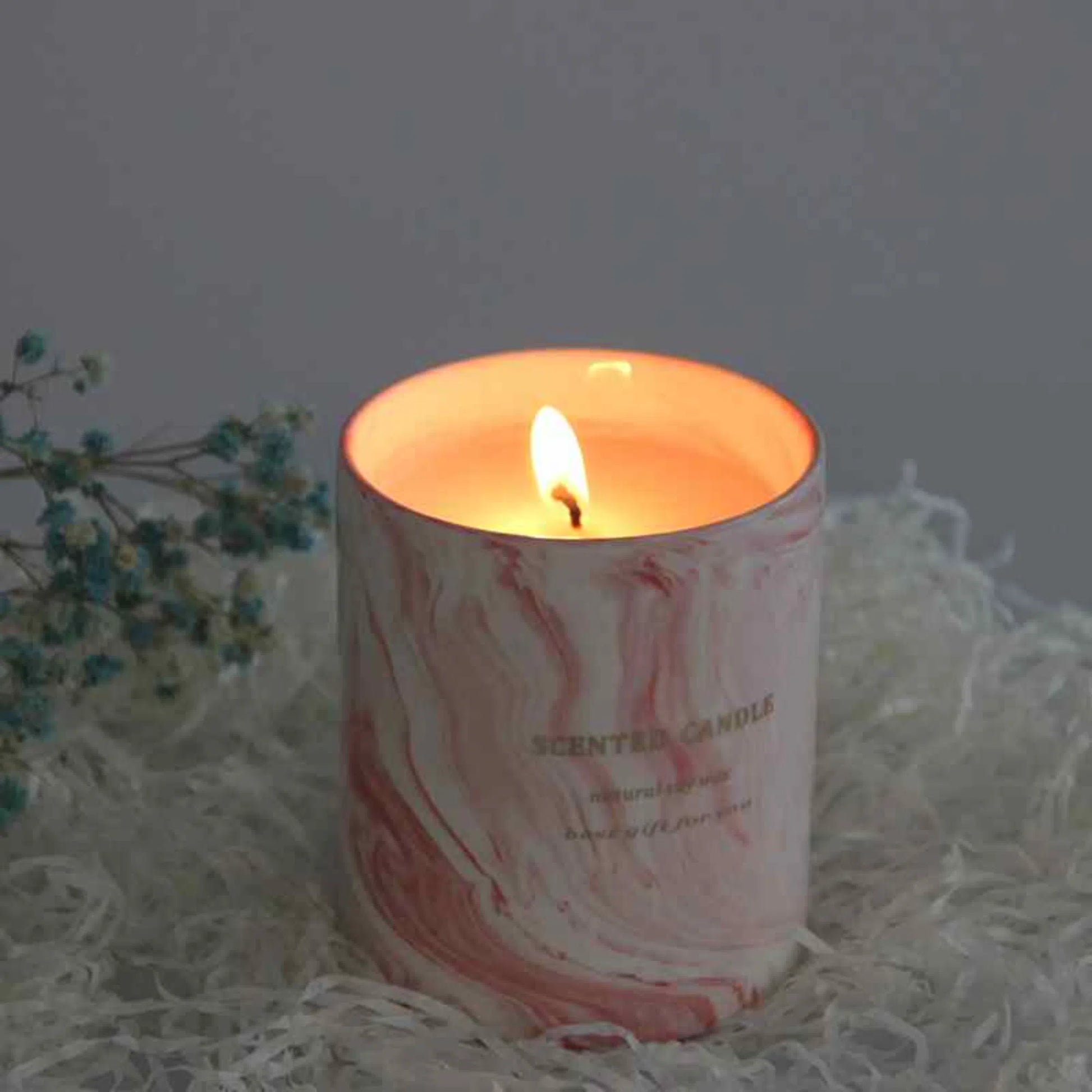 Pink Ceramic Candle on