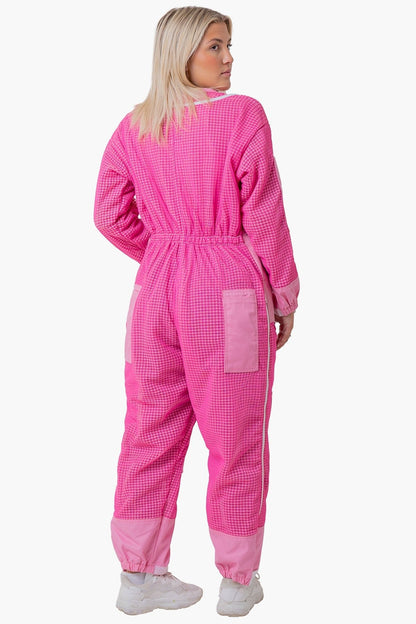 PINK OZ ARMOUR 3 Layer Mesh Ventilated Beekeeping Suit back side view