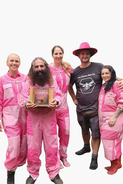 PINK OZ ARMOUR 3 Layer Mesh Ventilated Beekeeping Suit With Round Hat Veil - Premium Adult Suits and Jackets
